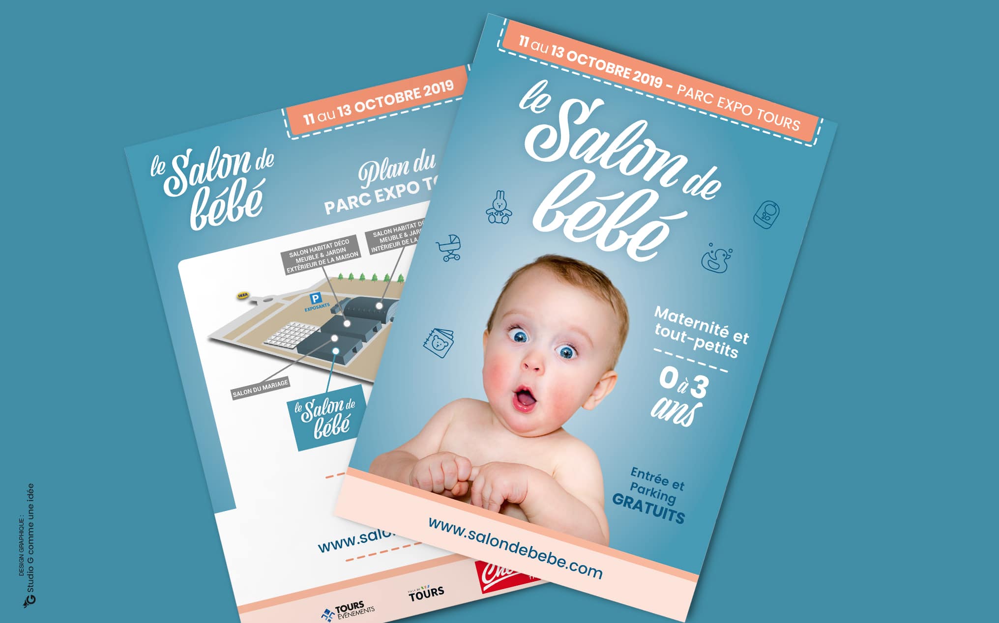 Brochure commerciale pour la campagne de communication du Salon de bébé