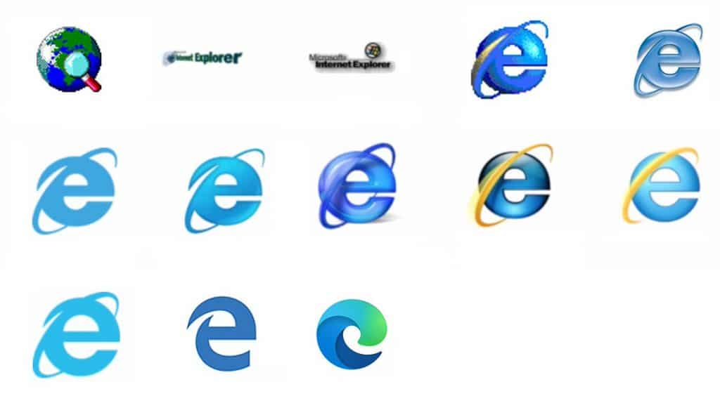 Évolution du logo Internet Explorer