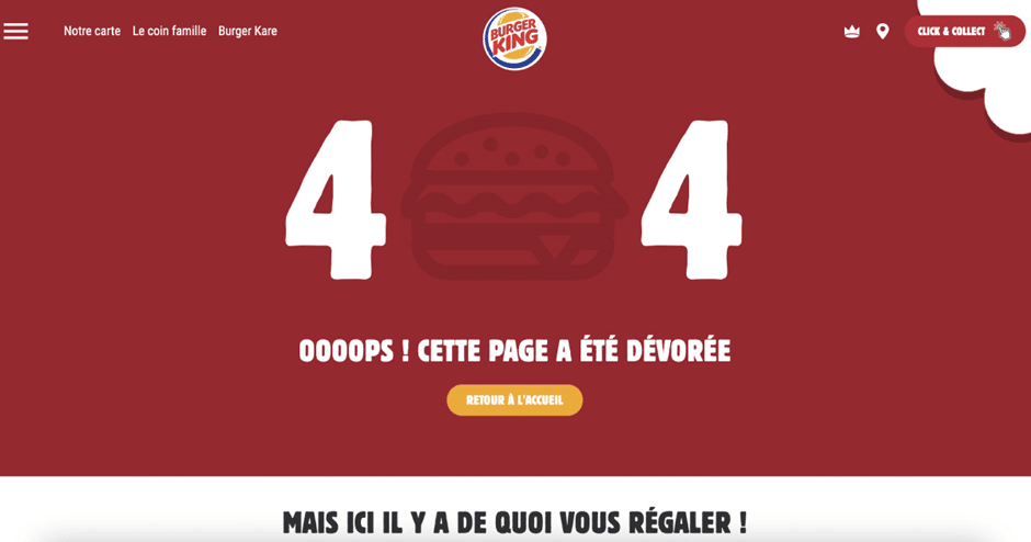 agence de communcation - page 404 humour burger king